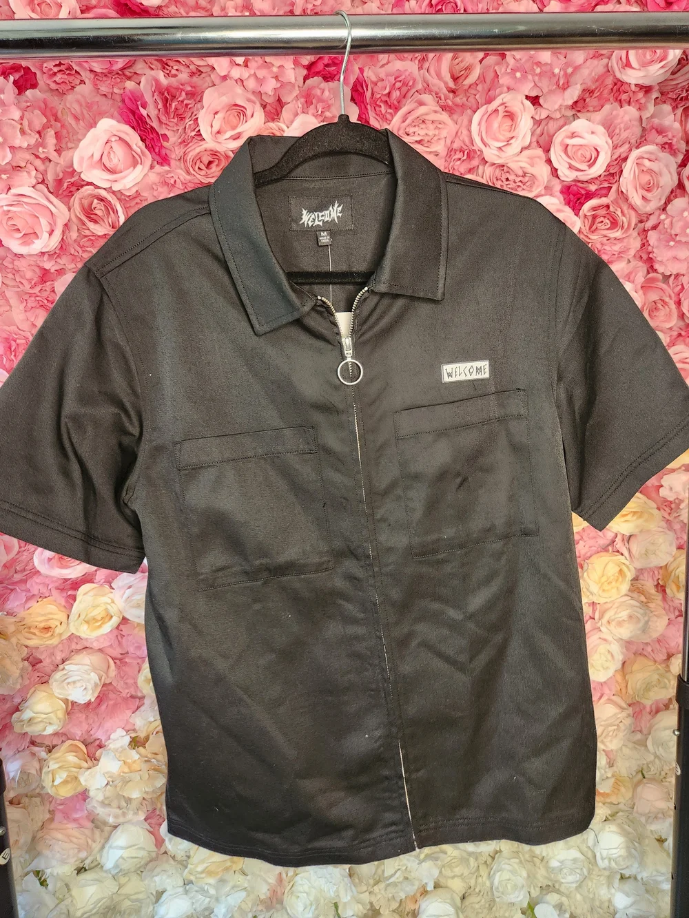 Zumiez Black Short-Sleeve Zip Work Shirt Jacket
